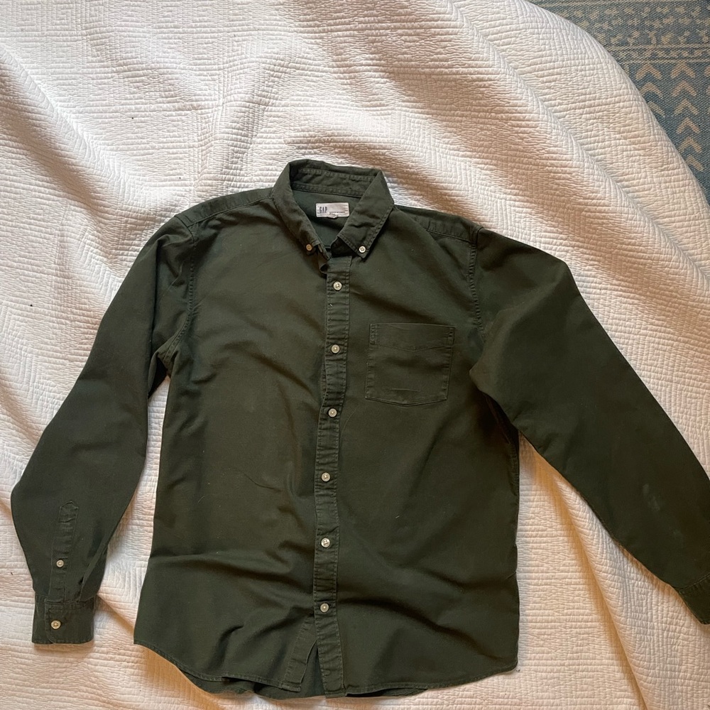 Olive green Gap Oxford Long Sleeve